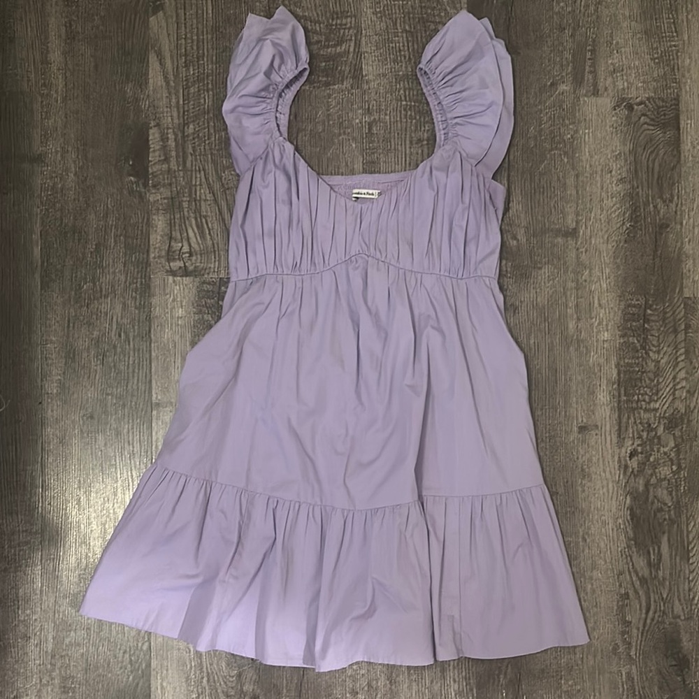 Abercrombie & Fitch Purple Ruffle Sleeve Dress